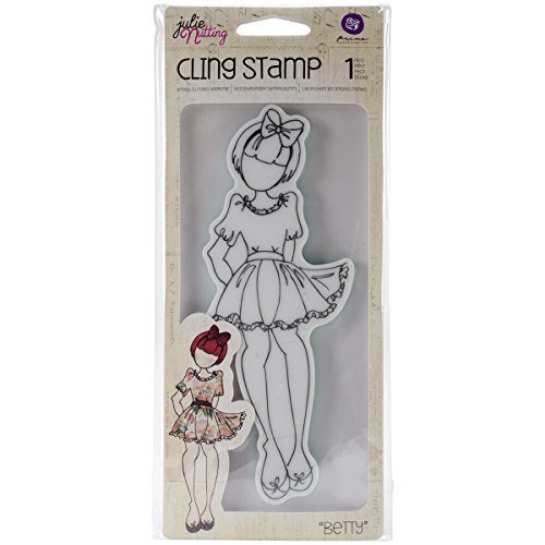 Prima Marketing Mixed Media Doll Cling Rubber Stamps, Betty with Hair Bow