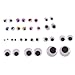 Variety Value Pack1 Box/lot (Approx.1120 pcs) 0.19 inches (5mm) to 1 inch (25mm) Round Oval Plastic self-Adhesive Black Googly Wiggle Eyes Wide Variety Assorted Sizes