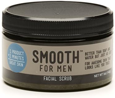 Smooth for Men Green Tea Facial Scrub with Emu Oil - For Sensitive Skin - Oily Skin, Acne Prone Skin