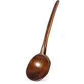 CISHNOU Wood Cooking spoon, 1PC 10.8 inches Long Handle Spoons for Mixing,Tasting Stirring food, Large Wooden Cooking Utensils for Cooking and Crafts