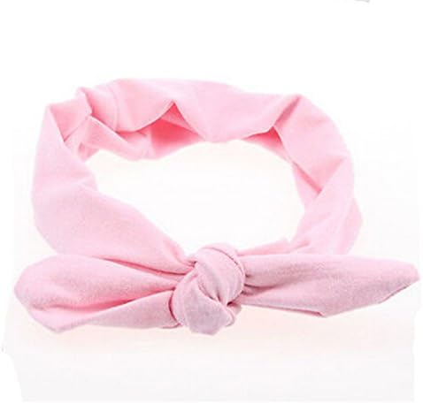 1 Pc Women Fashion Elastic Stretch Plain Rabbit Bow Style Hair Band Headband Turban Hairband Hair Accessories Pink