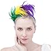 FELIZHOUSE 1920s Fascinator with Feathers Headband for Women Wedding Tea Party Headwear (Mardi Gras Purple)