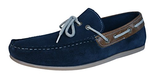 Red Tape Sandy Mens Leather Suede Boat Deck Shoes Navy