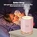 Portable Mini Humidifier, 500ml Small Cool Mist Humidifier with Night Light, USB Personal Desktop Humidifier for Baby Bedroom Travel Office Home, Auto Shut-Off, 2 Mist Modes, Super Quiet (Pink)
