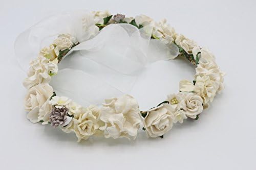 Siam2u Flower crown, bridal crown, wedding headpiece, Rustic headpiece, bridal head piece