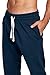PROGO USA Men's Joggers Sweatpants Basic Fleece Marled Jogger Pant Elastic Waist (Medium, Navy)