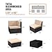Wisteria Lane Outdoor Furniture Set, 7 PCS Patio Sectioanl Sofa All Weather Wicker Seating with Ottoman and Table, Black
