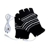 Heated Gloves,Hemlock Lady's 5V USB Power Heated Winter Hand Warmer Gloves (Black)