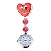 Polytree 2pcs Women's Smiling Faces Heart Clip-on Pendant Nurse Fob Brooch Pocket Watch (Purple Red)