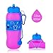 Collapsible Water Bottle ,INTOLIVES 22oz Unbreakable Silicone Foldable Sport Bottles with Leak-proof Caps,BPA Free,FDA Approved, for Outdoor Sports. 2 Bottle Coats for Changing