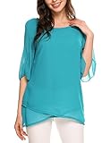 Zeagoo Women's Loose Casual Ruffle Half Sleeve Chiffon Top T-Shirt Blouse