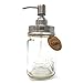 Smith's Mason Jars 500ml Refillable Liquid Hand Soap Jar Dispenser with Stainless Steel Liquid Pump for Bathroom, Countertop, Kitchen, Laundry Room | BPA Free & Eco Friendly
