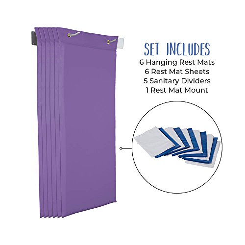 ECR4Kids SoftZone Hanging Rest Mat Set with Wall Mount, Sheets and