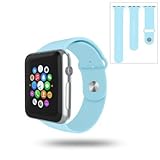 Apple Watch Band 38mm, ZCGYLP Soft Silicone Replacement Sport Strap for iWatch Wrist Watch (38mm Models, Mint Green)