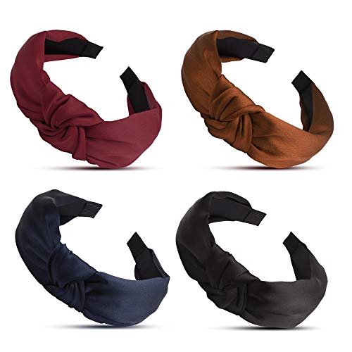 Didder 4 Pack Knotted Headbands for Women,Wide Headbands for Women Twist Knot Headband Elastic Head Band - Thumbnail 7