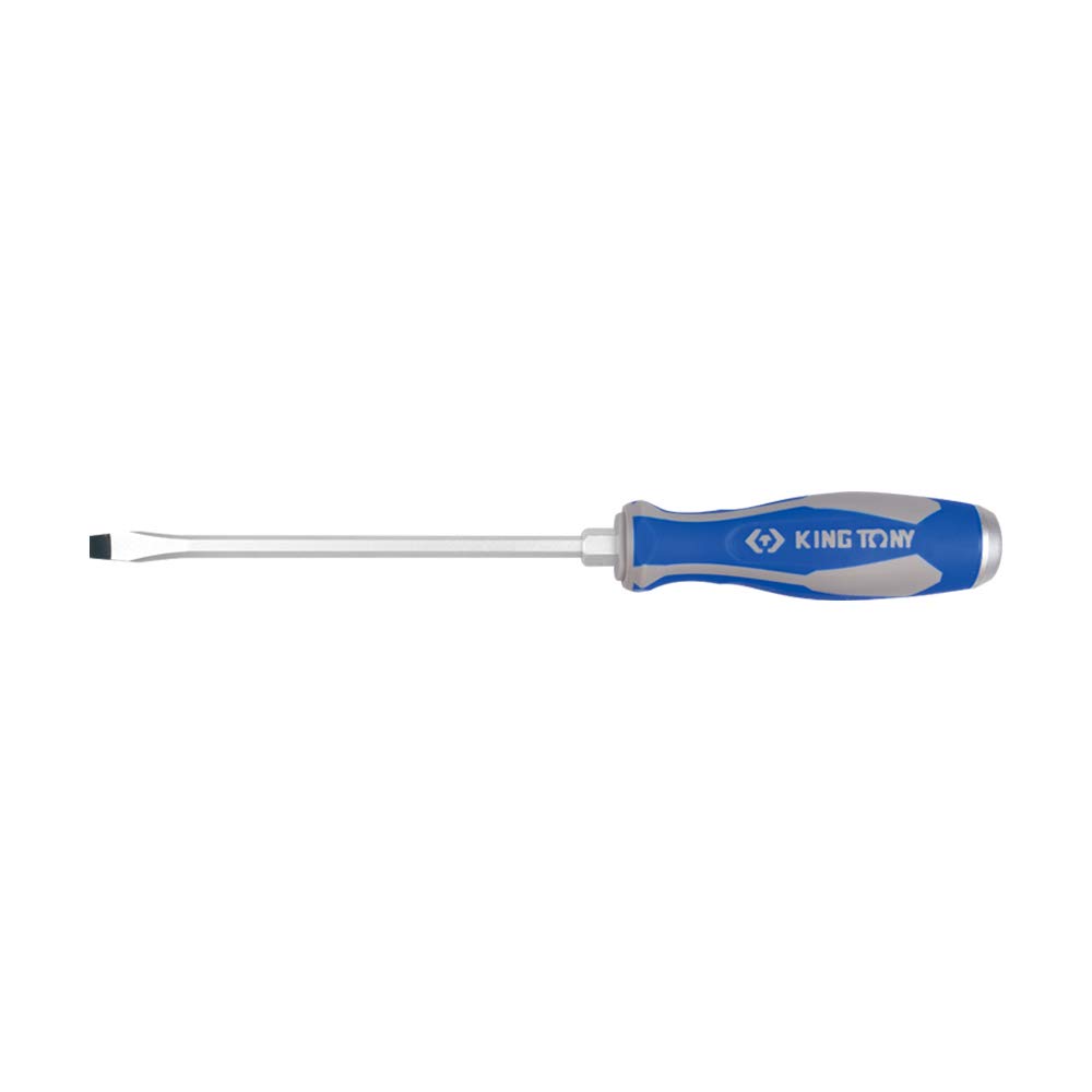 KING TONY 14620806 Go Thru Slotted Head Alloy Steel/PP/TPR Screwdriver, Hex Shank, 8.0 mm Size, 150 mm Working Length, Pack of 12