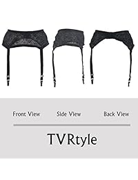 TVRtyle - Correas de metal para calcetines, 4 pinzas, estilo vintage, color negro