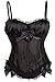 Alivila.Y Fashion Womens Vintage Sexy Overbust Bowknot Corset 8899-Black-XL