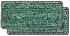 Cedar Creek Premium 12" Microfiber Mop Refill Pad with Hook &amp; Loop Style Attachment, Universal Fit, Replacement Pad for Cedar Creek Bathroom Cleaning Kit, Green, 2 Count