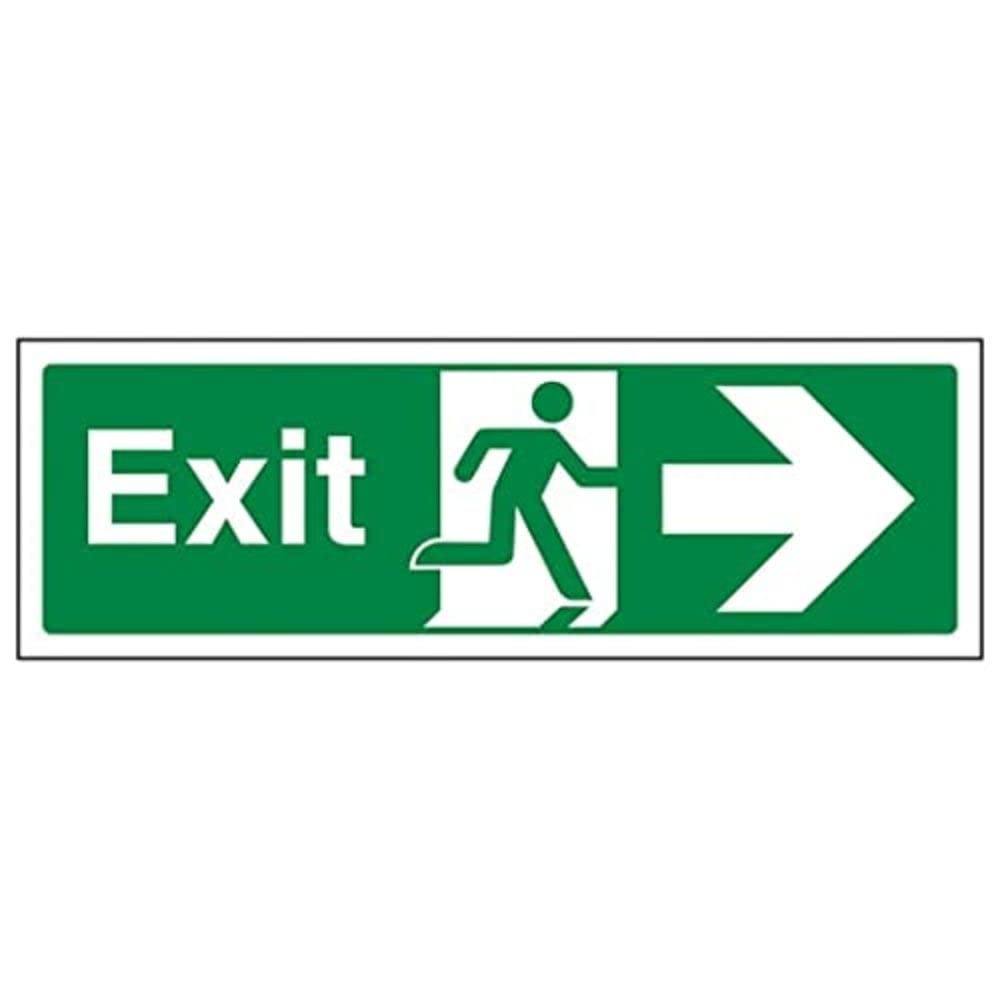V Safety Eco Friendly Fire Exit - Fire Exit Arrow Right - 600 X 200mm