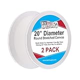 U.S. Art Supply 20 Inch Diameter Round 12 Ounce Primed Gesso Professional Quality Acid-Free Stretched Canvas (Pack of 2)