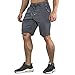 CRYSULLY Men's Cotton Joggers Casual Workout Shorts Running Shorts with Zipper Pockets
