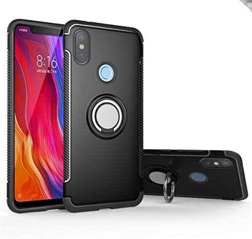 Xiaomi Mi A2 Lite Case, Mingwei [with 360 ° Kickstand] Rotating Ring Case [Dual Shockproof] Protection Cover Compatible with [Magnetic Car Mount] for Xiaomi A2 Lite (Black, A2 Lite/ 6 Pro)