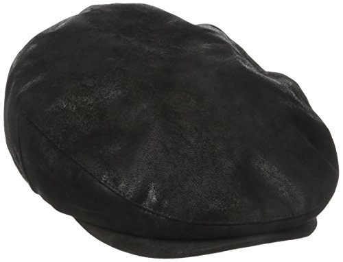 Stetson Men's Weathered Leather Ivy Cap, Black, Large