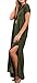 GRECERELLE Womens Casual V Neck Side Split Beach Dresses Long Maxi Dress Army Green XL