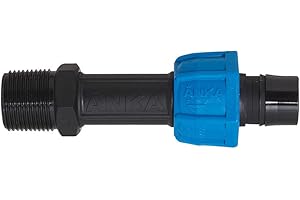 Watts AMA1 ANKA Series High Pressure Poly-Pipe Male NPT Adapter, 1" x 1" Black Fitting w/Blue Tapered Nut Seal, High Grade Glass Fiber Reinforced Nylon, Agriculture & Irrigation