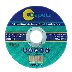 Dapetz ® Cut Off Wheels, 115mm Ultra Thin 1.2mm Stainless Steel Metal Cutting Discs for Angle Grinder, Cutting Metals, Stainless Steel INOX Pack of 20