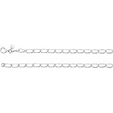 Sonia Jewels Solid 925 Sterling Silver 4.7mm Long Curb Cuban Chain Necklace Secure Lobster Clasp Closure 16"