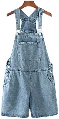 Season Show Womens Classic Denim Jeans Bib Overall Shorts