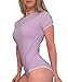 Littleforbig Adult Baby Diaper Lover (ABDL) Button Crotch Romper Onesie Pastel Series (XXXXL, Purple)