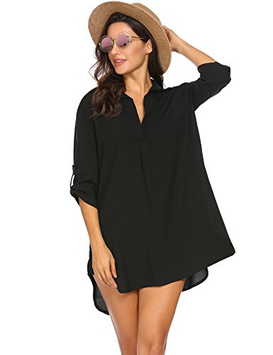 UNibelle Damen Strandkleid Bikini Cover Up Strandponcho Sommer Bademode Strand Vertuschen Shirt – Bild 3