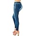 Comfortisse Women's Jean Jeggings Denim Look Tights Spandex Leggings Small/Medium, Blue