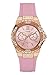 GUESS Women's Stainless Steel + Stain Resistant Silicone Watch with Day + Date Functions