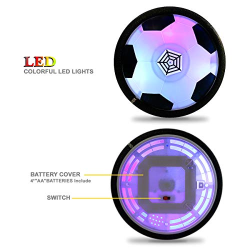 Hover Soccer Ball Kids Toys - TFS LED Air Soccer Set with 2 Goals and Inflatable Ball, Indoor Outdoor Sports Ball Time Killer Games, Best Gift for Boys Girls Age 3 4 5 6+ Years Old, Batteries Included