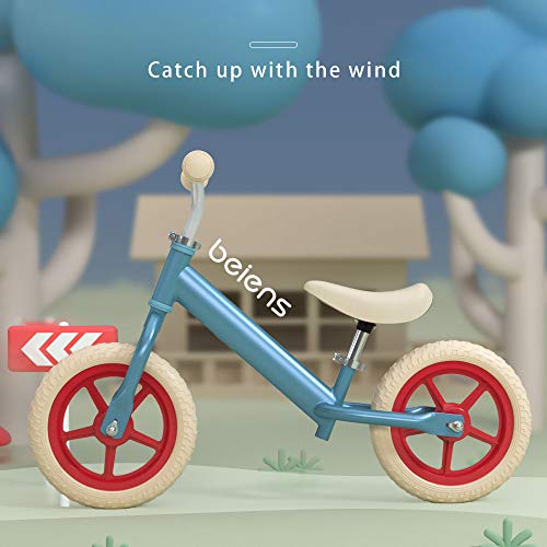 Balance Bike for Kids, 12 Inch No Pedal Kids Bicycle for 2-5 Years Old, Toddler Walking Bicycle, Adjustable Height, Anti-Vibration Structure, Made of Aluminium Alloy, Indoor Outdoor Activities