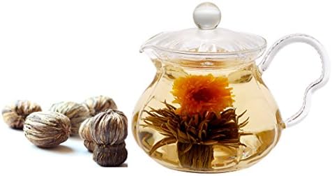 Tea Beyond Fairy Blooming Glass TeaPot Hand Crafted with Non-Dripping Tea Pot