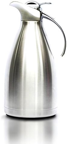 68 Oz Stainless Steel Insulated Thermal Coffee-Tea Carafe By Infinity3. Double Walled, Button Lid Hot-Cold Beverage Server. Vacuum Insulated Pitcher With Tea Infuser. 6 Piece Set.