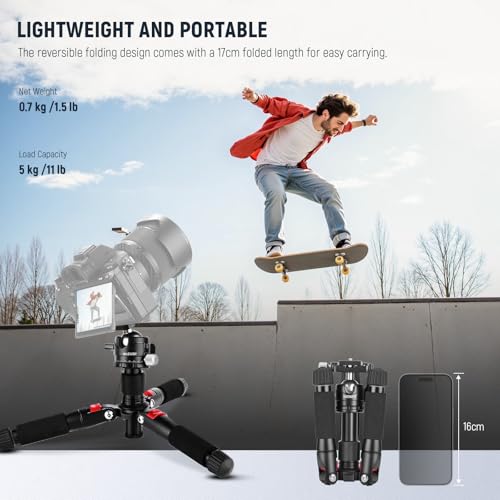 Neewer Portable Desktop Mini Tripod - Aluminum Alloy 20 inches/ 50 centimeters with 360 Degree Ball Head, 1/4 inch Quick Shoe Plate for DSLR Camera Video Camcorder, Load up to 11 pounds/5 kilograms
