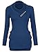 Timeson Womens Cowl Neck Casual Comfy Loose Fit Top with Pockets Large Blue