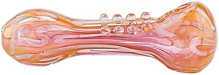 HAAC 4.3 Inch Pipe,Newest Bub Handmade Shiny Pink Style Glass(Color As Shown)