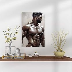 HMLZSJ Nude Muscle Male Torso Portrait Art Gay