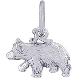Rembrandt Charms Black Bear Charm, 14K White Gold