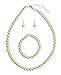 NYFASHION101 Girls' Children's Simulated Pearl Necklace with Stretch Bracelet and Ball Stud Earrings
