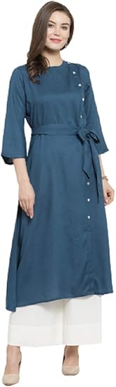 Amazon Co Jp インド風アウトフィット エスニック 2ピース パラッツォパンツ クルタ クルティセット レディース ドレッシー Us サイズ Medium カラー ブルー 服 ファッション小物