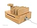 Kurrent Bamboo Desktop Charging Organizer: Multi device Dock w/ Apple Watch Stand for iPhone, iPad, Smartphone, Tablets and Apple Watch (For Use with Separate Charger)
