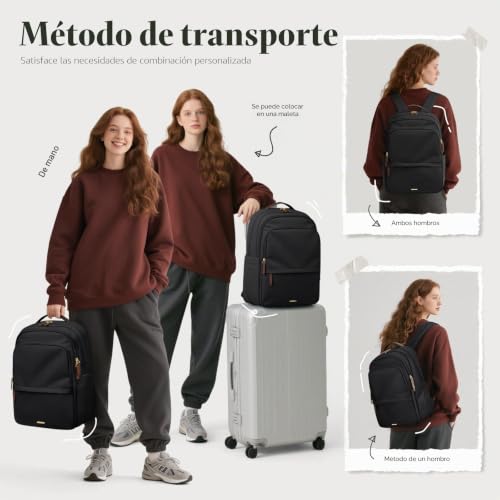 GOLF SUPAGS 15.6 Inch Laptop Backpack, Multifunctional Travel Backpacks, College Backpacks, Women's Airplane Backpack for Work, Travel, Daily (Black)
